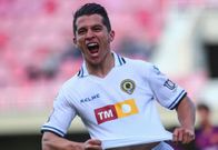 Juanjo Nieto celebra un gol durante su etapa con el H�rcules