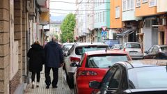 Zona donde se aplicará la peatonalización, en la calle Reis Católicos en Narón. 