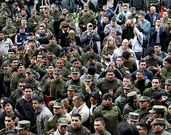 Protesta de oficiales de la gendarmer�a en Buenos Aires.