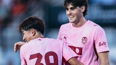 Jugadores del Valencia, en un partido de esta pretemporada.