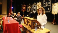 Aurelia Balseiro pregon� la Semana Santa de Viveiro tras ser presentada por Jos� Manuel Gonz�lez P�ramo, que fue pregonero en el 2019, a�o previo a la pandemia del covid y el �ltimo en que se celebr� la cita declarada de Inter�s Tur�stica Internacional