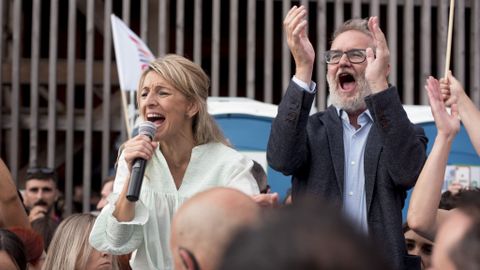 Yolanda D�az y Rafael Cofi�o en Gij�n