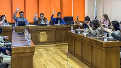 El bipartito, votando uno de los puntos de la orden del d&iacute;a.