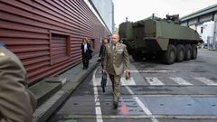 Veh�culos blindados Hunter durante una visita a la f�brica GDELS-SBS en Trubia, a 31 de octubre de 2025, en Oviedo, Asturias (Espa�a).