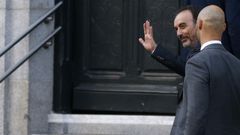 Manuel Marchena, este mircoles, antes de comparecer ante el Consejo General del Poder Judicial para renovar su cargo como presidente de la Sala Segunda del Tribunal Supremo