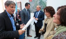 Los representantes de los distintos colegios, en la presentaci�n en el Ayuntamiento. 