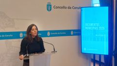 In�s Rey, durante la rueda de prensa de presentaci�n de los presupuestos municipales