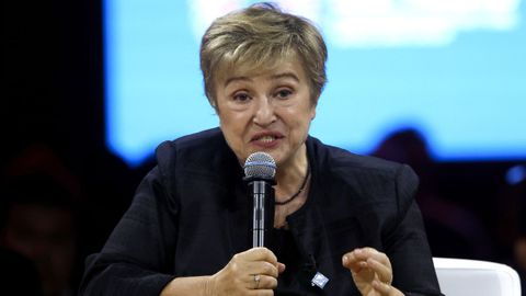 Kristalina Georgieva, presidenta del Fondo Monetario Internacional, en un foro esta semana en Bangkok