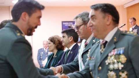 El delegado del Gobierno en Galicia, Pedro Blanco, durante la entrega de medallas en el acto de celebración del 181 aniversario de la Guardia Civil