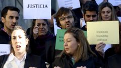 Letrados de la Administracin de Justicia, concentrados el pasado da 3 en Santiago.