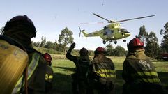 Medio Rural dispone de una base en O Campio para transporte en helicptero de brigadas contra incendios