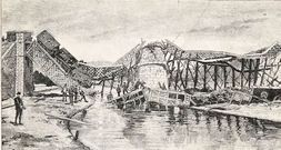 Grabado de la �poca sobre el accidente, que tambi�n tuvo gran repercusi�n en el extranjero