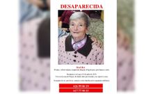 Cartel de la mujer desaparecida en Lugo