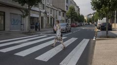 El paso de cebra de la calle Vista Alegre de Santiago en el que se produjo el atropello