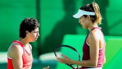 Muguruza form en el doble femenino con Carla Surez