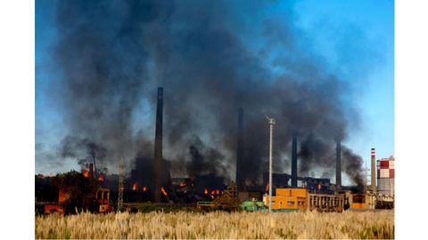 Incendio en las baterías de cok de Arcelor en Avilés