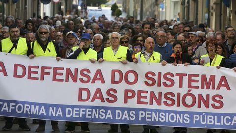 Imagen de archivo de una manifestación por las pensiones en Ferrol