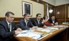 Garc�a Sobrado, Couselo, Luis L�pez, Antonia Ramos y Rub�n Quint�, ayer en la presentaci�n. 
