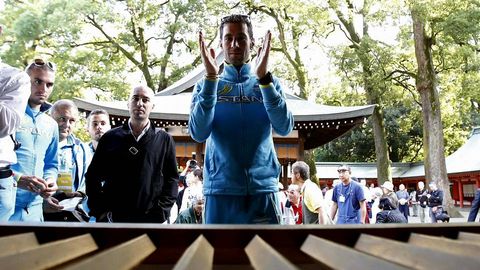 Nibali, líder del Astana, en Japón el pasado octubre