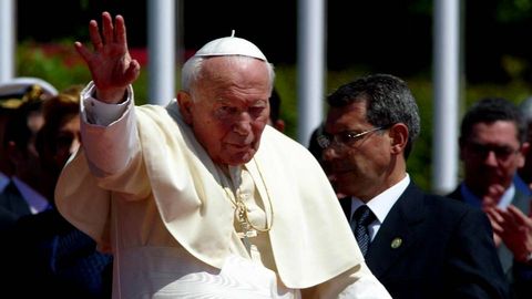 El papa Juan Pablo II durante una visita a Madrid