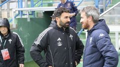 Romo y Rub�n Dom�nguez antes del inicio del partido.