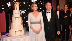 Charlene de Mnaco y el prncipe Alberto de Mnaco en el baile de Navidad