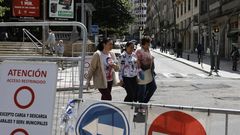 Los peatones ganaron espacio para transitar al restringirse la circulaci�n de vehiculos