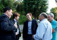Men�ndez, junto a Rodr�guez y Crespo, ante de la cita en Cadr�n.