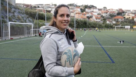 La entrenadora del Vigo Rugby Ant�a L�pez.