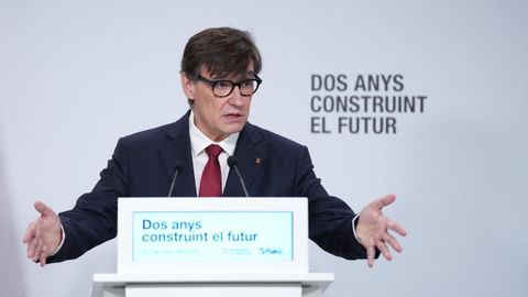 Salvador Illa, en el Palau de la Generalitat, la semana pasada.