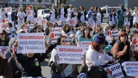 Concentración en el Chuac en protesta por las agresiones el pasado mes de marzo