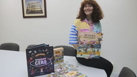 Rena Ortega con sus nuevas publicaciones y el puzle basado en su libro ilustrado sobre el Cami�o