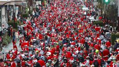 Imagen de archivo de la papanoelada motera, que cada ao congrega miles de personas en Vigo