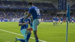 Alemao e Ilyas Chaira celebran el gol del brasileo al Eibar