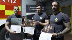 Adrin Gonzlez, Flix Pereiro y Iago Estvez, tres de los bomberos que participaron.