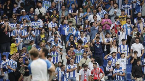 Los aficionados del Deportivo, durante un encuentro esta temporada en Abanca Riazor