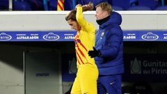 Imagen de este domingo de Koeman con Griezmann