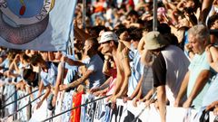 Aficionados del Celta, el domingo en Bala�dos.
