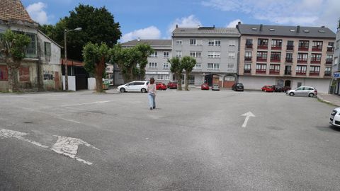Plaza junto a la discoteca de Ferrol donde ocurrió la pelea del domingo.