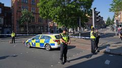 Calle cerrada en el centro de la ciudad de Nottingham, en el Reino Unido, en relaci�n con un triple asesinato y un atropello el 13 de junio del 2023.