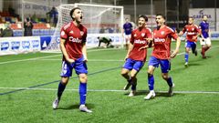 Fito celebra uno de sus goles de esta temporada con el Berganti�os.