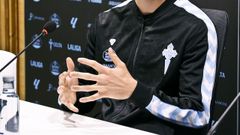 Imagen de una rueda de prensa en la Cidade Deportiva Afouteza del Celta.