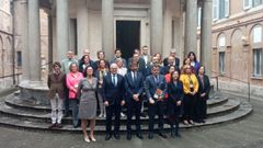 Participantes en la reunión del Consejo del Patrimonio Histórico Español que se celebra en Roma, entre los que se halla Ángel Miramontes (tercero por la derecha en la segunda fila)
