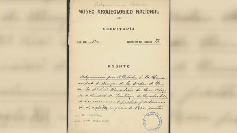 Expediente de compra por parte del Museo Arqueol�gico Nacional.