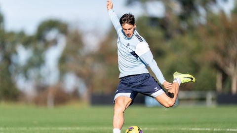 Tadeo Allende, en uno de sus �timos entrenamientos con el Celta antes de la cesi�n.