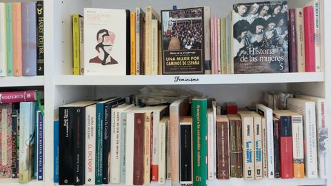 Una de sus estanter�as est� dirigida a obras de tem�tica feminista.