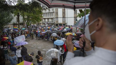 Acto celebrado en Santiago para denunciar el asesinato de Samuel