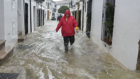 Las calles de Grazalema, inundadas 