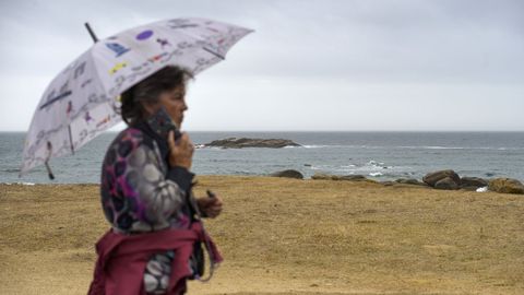 Día lluviosos en A Lanzada