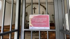 Rejas instaladas en la iglesia de San Lorenzo de Bruma, en Mes�a